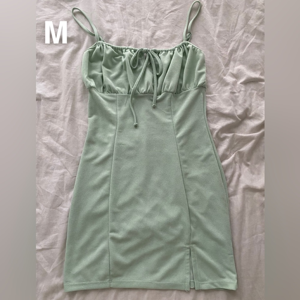Mint green mini dress